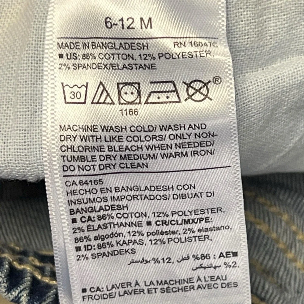 Old Navy Jeans 6-12 Months Medium Blue Wash‎ Karate Denim Baby Infant Unisex NEW